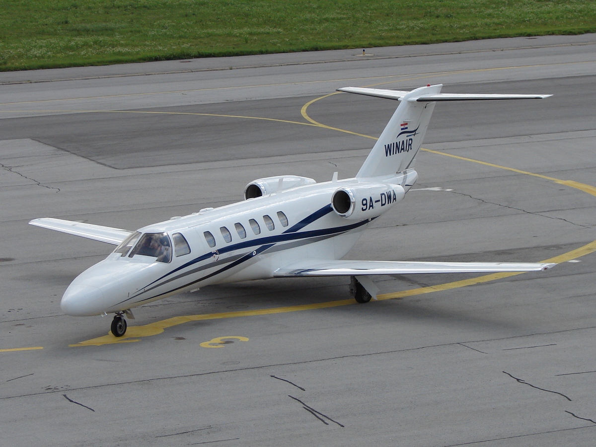 Cessna 525A Citation CJ2+ WinAir 9A-DWA Osijek_Klisa (OSI/LDOS) June_25_2009