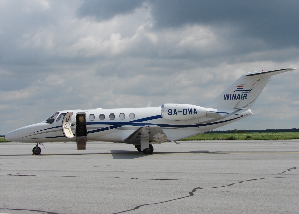 Cessna 525A Citation CJ2+ WinAir 9A-DWA Osijek_Klisa (OSI/LDOS) June_25_2009