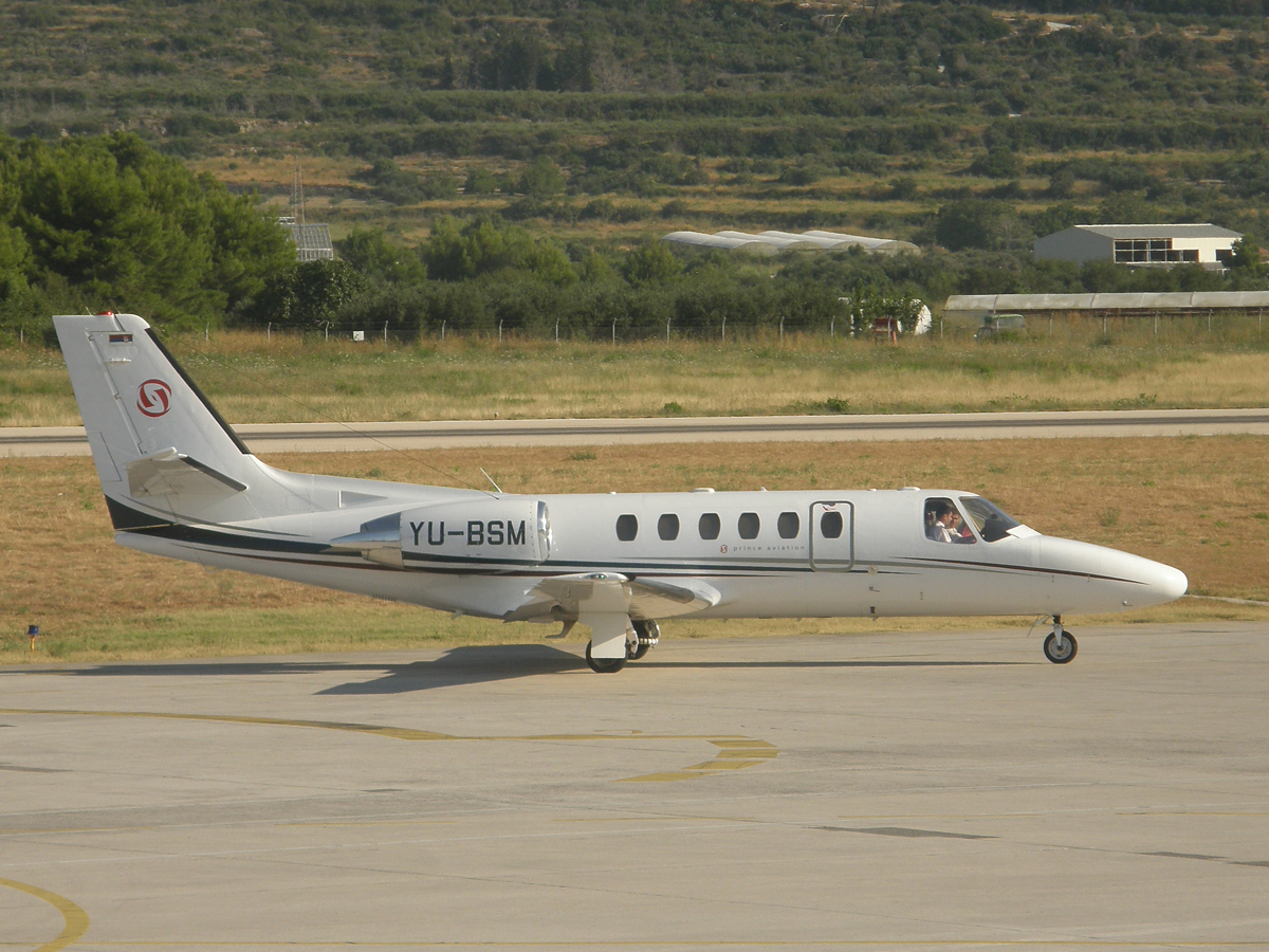 Cessna 550B Citation Bravo Prince Aviation YU-BSM Split_Resnik (SPU/LDSP) August_18_2009