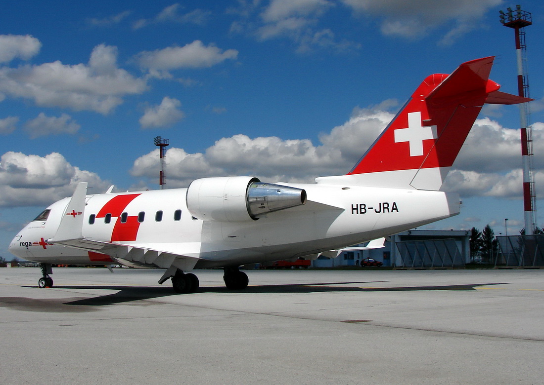 Canadair CL-600-2B16 Challenger 604 Rega Swiss Air Ambulance HB-JRA Osijek-Klisa (LDOS) April_21_2012.