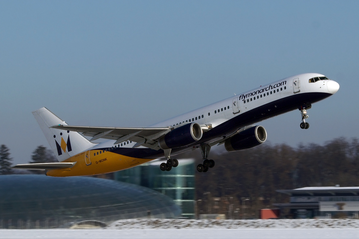 B757-2T7 Monarch Airlines G-MONK Salzburg January_16_2010