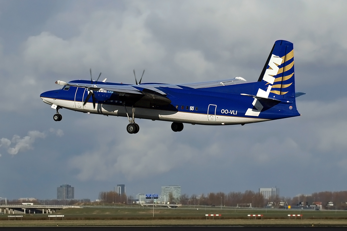 Fokker 50 VLM Airlines OO-VLI Amsterdam_Schiphol March_24_2008