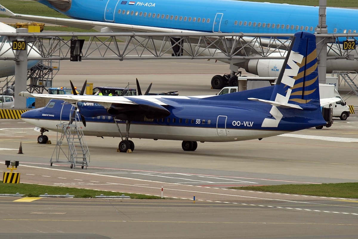 Fokker 50 VLM Airlines OO-VLV Amsterdam_Schiphol March_17_2008