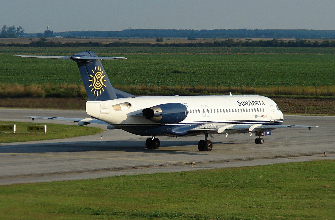 Fokker100 9A-BTE Sun Adria (Trade Air) Osijek_Klisa (LDOS) August_30_2013