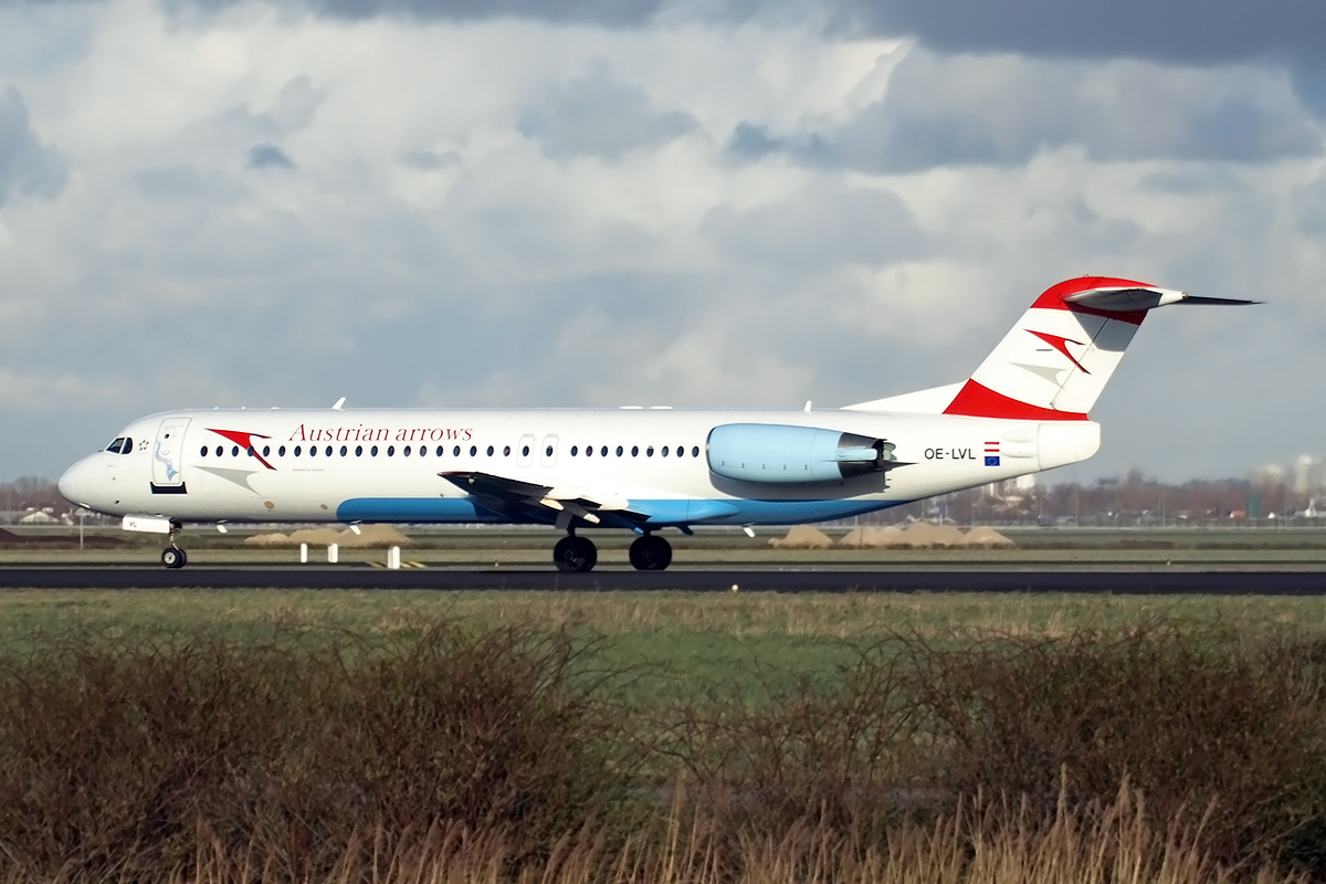 Fokker 100 (F-28-0100) Austrian Arrows (Tyrolean Airways) OE-LVL Amsterdam_Schiphol March_24_2008