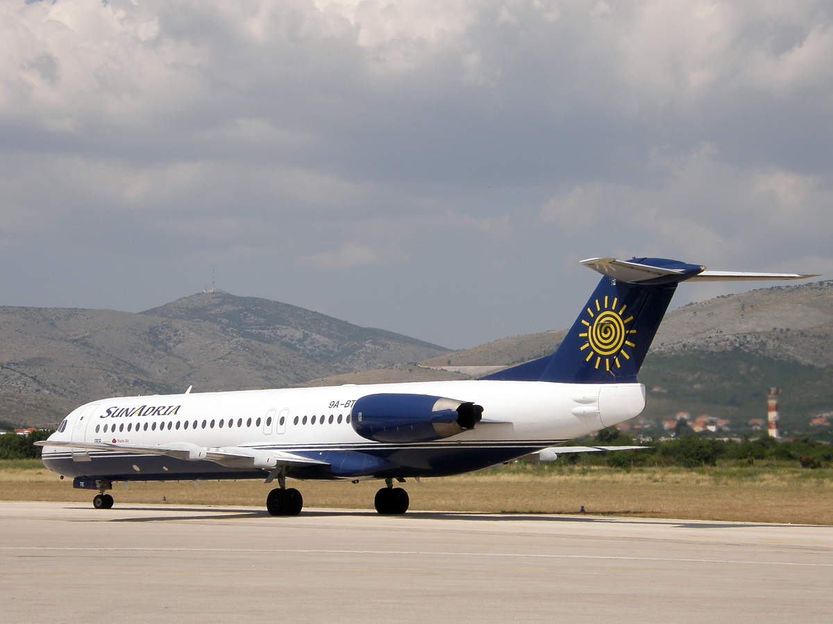 Fokker 100 (F-28-0100) SunAdria (Trade Air) 9A-BTE Split_Resnik (SPU/LDSP) August_08_2009