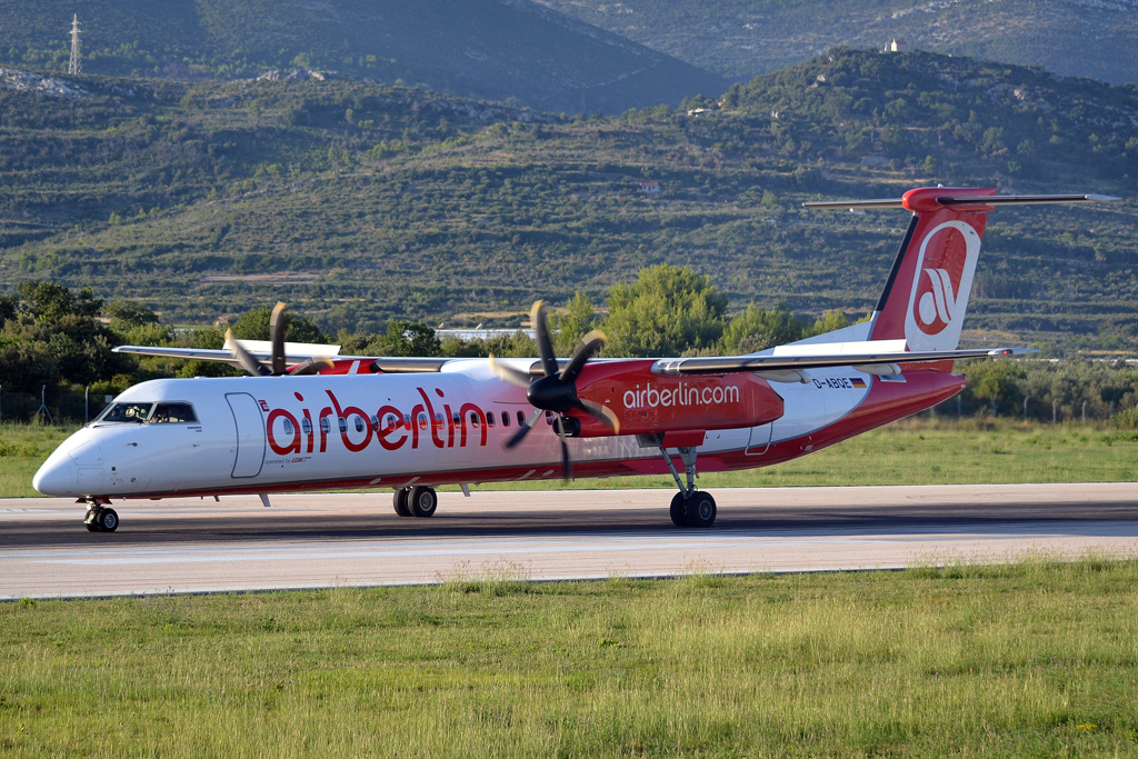 DHC-8-402Q Dash 8 Air Berlin (LGW - Luftfahrtgesellschaft Walter) D-ABQE Split_Resnik (SPU/LDSP) August_6_2011