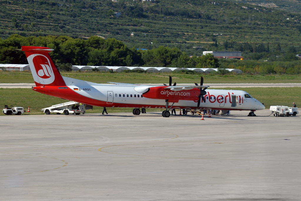 DHC-8-402Q Dash 8 Air Berlin (LGW - Luftfahrtgesellschaft Walter) D-ABQE Split_Resnik (SPU/LDSP) July_30_2011