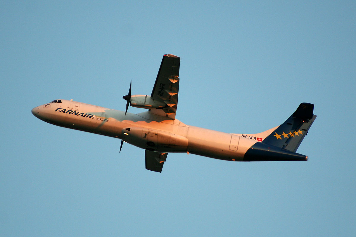 ATR-72-201F Farnair Europe HB-AFR Zagreb_Pleso (ZAG/LDZA) August_16_2011