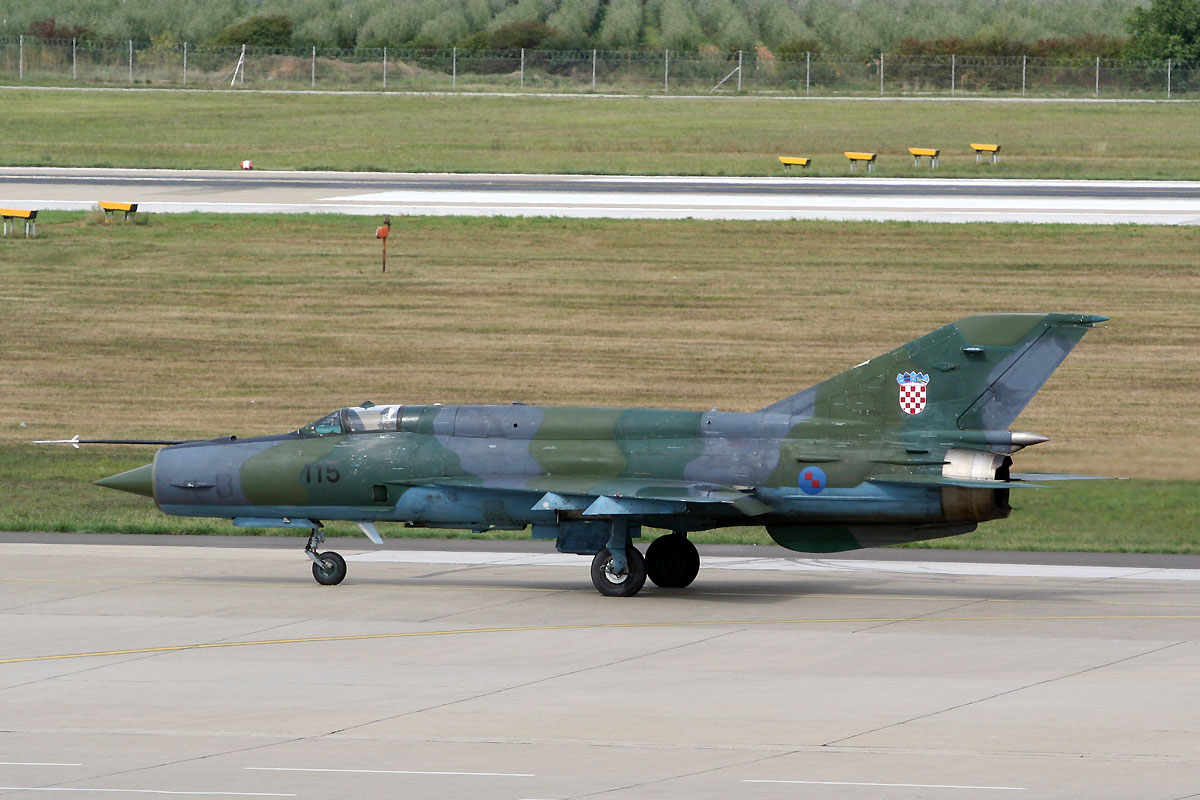 MiG-21bisD Croatia Air Force HRZ 115 Zagreb_Pleso (ZAG/LDZA) September_8_2011