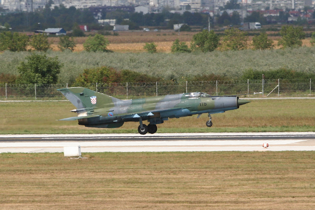 MiG-21bisD Croatia Air Force HRZ 115 Zagreb_Pleso (ZAG/LDZA) September_8_2011