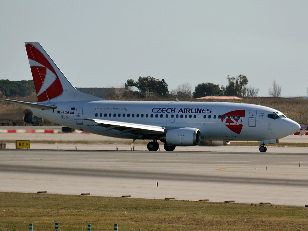 B737-55S CSA Czech Airlines OK-XGA Barcelona (BCN/LEBL) February_07_2012