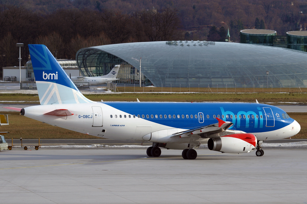 A319-131 BMI British Midland G-DBCJ Salzburg January_9_2011