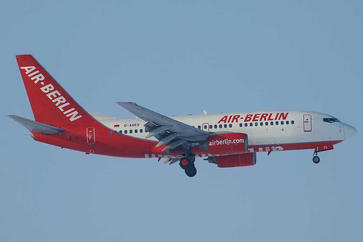 B737-75B Air Berlin (Germania) D-AGES Zagreb_Pleso December_20_2009