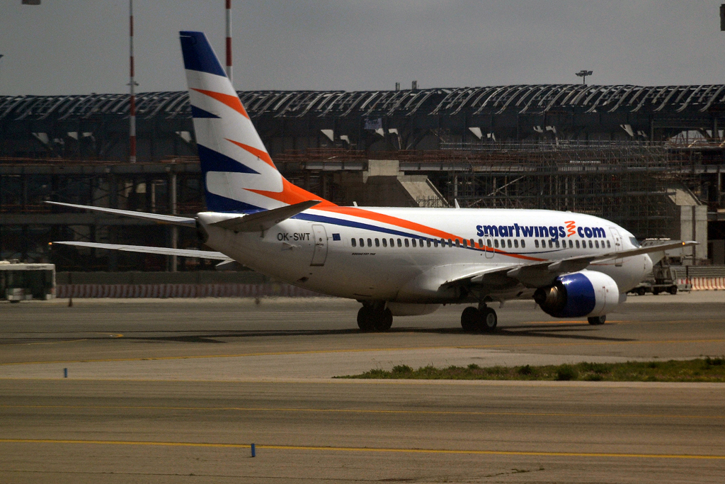 B737-7Q8 Smart Wings (Travel Service) OK-SWT Rome_Fiumicino (FCO/LIRF) March_31_2015